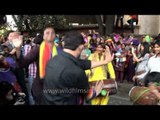 LGBT supporters dancing to the beats of traditional dhol drums
