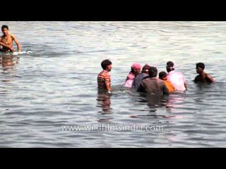 Idol immersion in the Yamuna at Ganesh festival