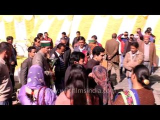 People of Jubbal congratulating newly wedded Prince and Princess