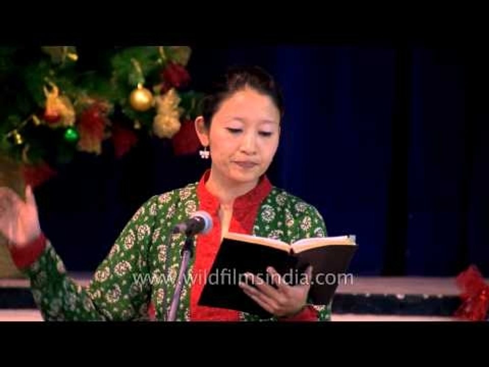 Choirmaster conducting the congregation for singing
