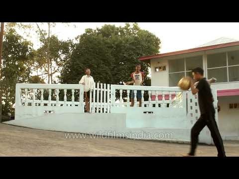 Children playing outside the guest house of Ziona