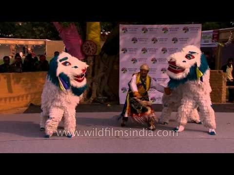 Sikkim dancers perform Singhi Chham dance at North East Fest