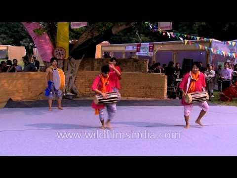 Traditional Manipuri dance Dhol Cholom