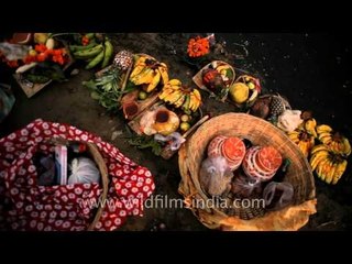 Chhath ghat at evening in Delhi, India