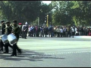 Indian Army music band marching on Republic Day Parade