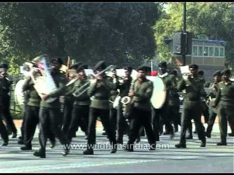 Army band performing on Republic Day