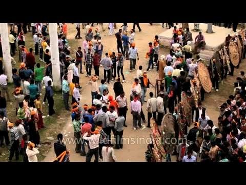 Thousands of people participating in Stone pelting Festival (Bagwal)