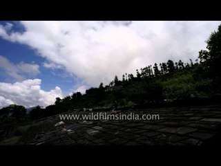 Clouds changing into smoke