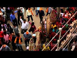 Procession from nearby village coming for Bagwal mela, Devidhura