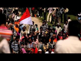Devotees in high spirits at the courtyard of Varahi Devi temple, Devidhura