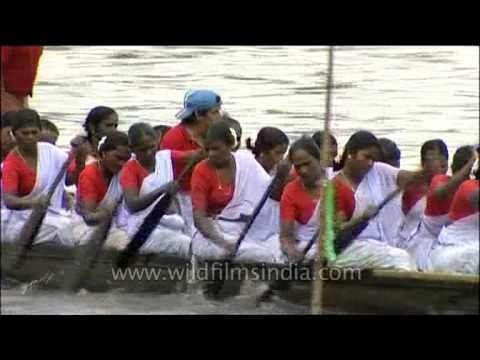 Women's team, racing along the backwaters of Kerala - Nehru Trophy Boat Race