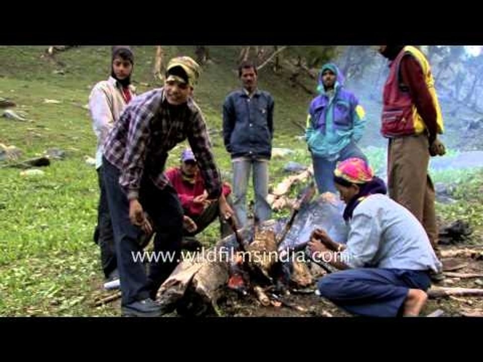 Whole roasted lamb for lunch in this alpine paradise