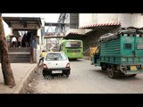 Traffic passing through Jahangir Puri metro station