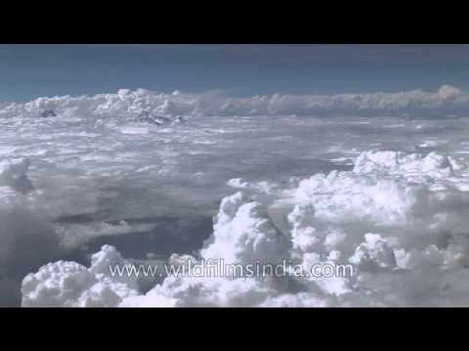 Above the earth, among the clouds