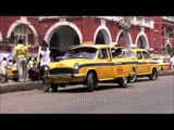 Taxis waiting for passengers outside Howrah railway station