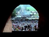 People gather for prayers at the largest mosque in India