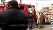 Delhi police and fire fighters gathered at Central Market in Lajpat Nagar