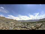 Breathtaking view of clouds moving over Leh