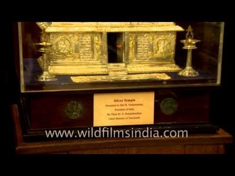 Silver temple presented to President of India by Chief Minister of Tamil nadu at Gift museum