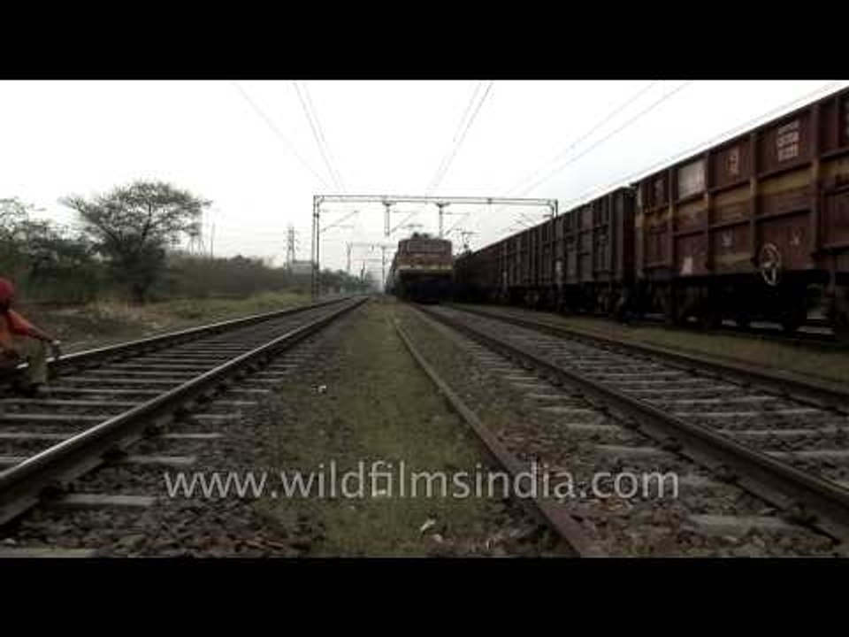 Indian train on track