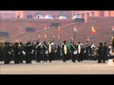 Parade marching and beating the drums by army unit at Rashtrapati Bhawan