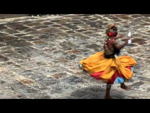 Monk performing the Cham dance in Bhutan