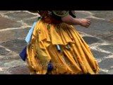 Monks performing the Peling Ging sum dance form in Bhutan