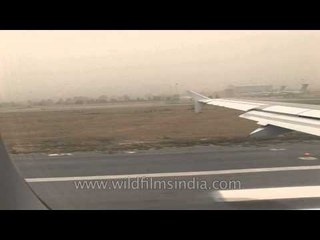 Airplane before takeoff at IGI Airport, New Delhi