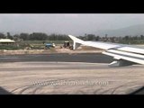 Airplane ready to take off from Tribhuvan International Airport