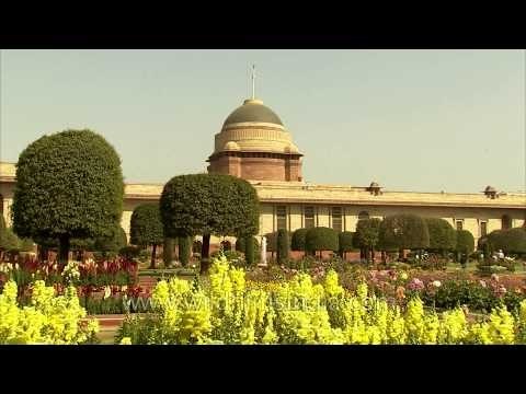 Beds of flower at the President house, Mughal garden