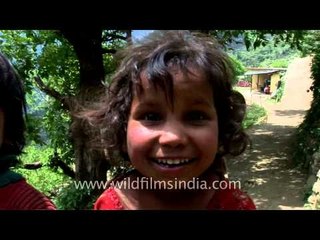 Kids smiling at the Camera in Agora Village, Uttaranchal