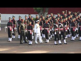 Admiral walks with commanders: At the IMA parade