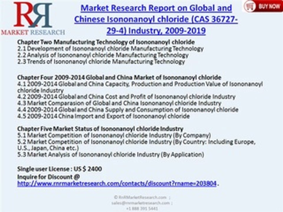 Global and Chinese Isononanoyl chloride Industry (CAS 36727-29-4) 2019