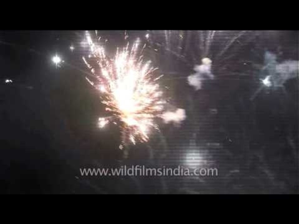 Sky lighted with fireworks