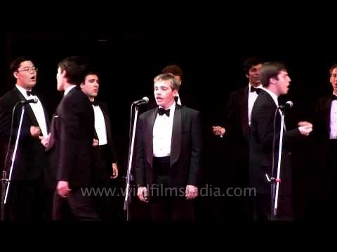 A performance by the Harvard band 'The Krokodiloes' in Delhi