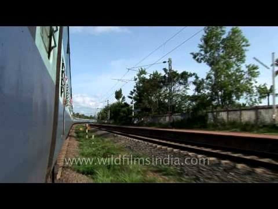 Traveling on a train through Kerala