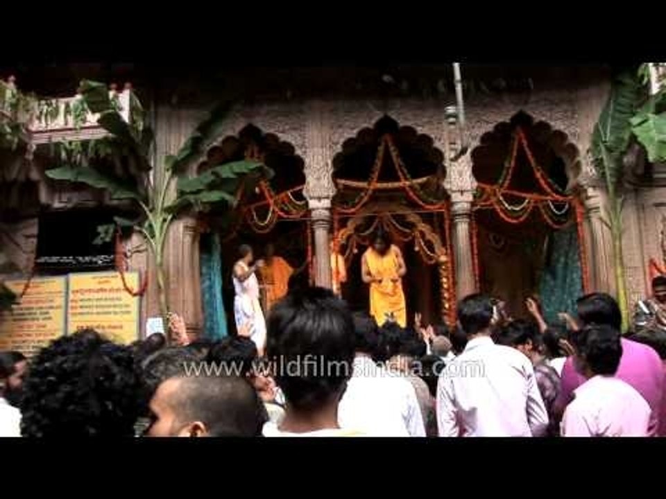 Devotee dancing on Lord Krishna's birthday