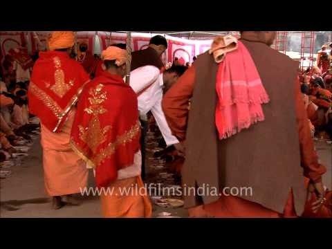 Hindu saints gathered for Samashti Bhandara on Maha Shivratri