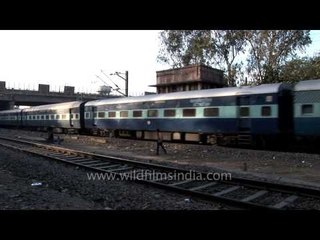 Train passing by the Sarai Rohila Railway Station