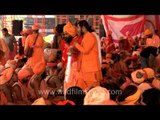 Large crowd of Sadhus at Special Bhandara ceremony, organized during Maha Shivratri
