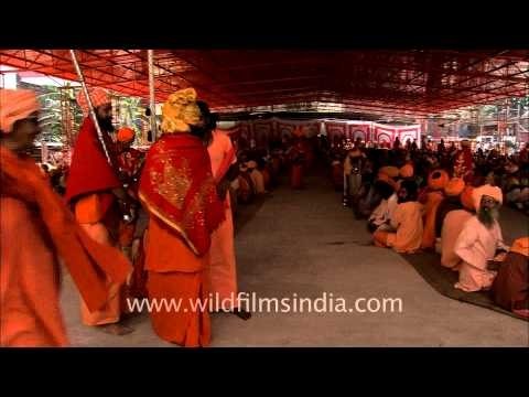 Holy crowd waiting for food at Samashti Bhandara, Maha Shivratri