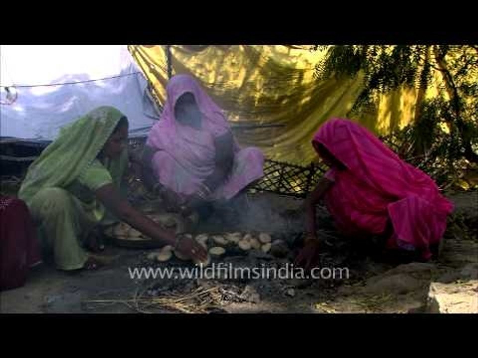 Ladies preparing 'Litti Chokha'