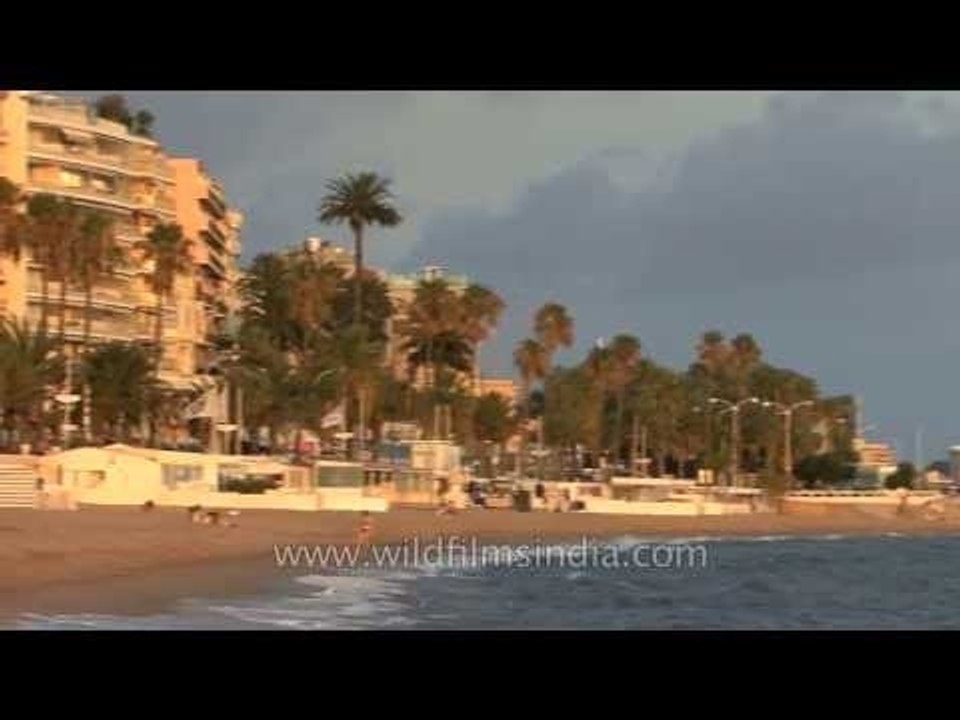 Azure blue sky in Cote D'Azur's town of Cannes