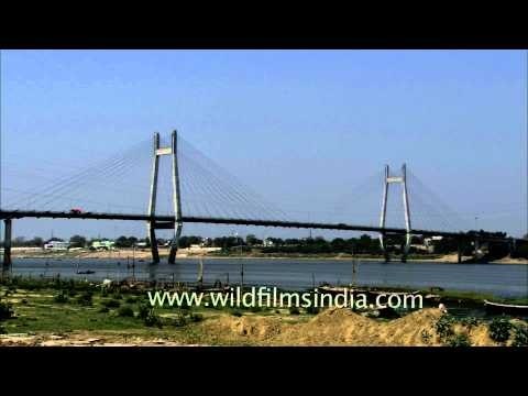New Yamuna Bridge - the longest cable-stayed bridge of India, located in Allahabad[