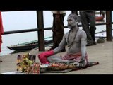 Sadhu baba at a puja on the ghats of Varanasi