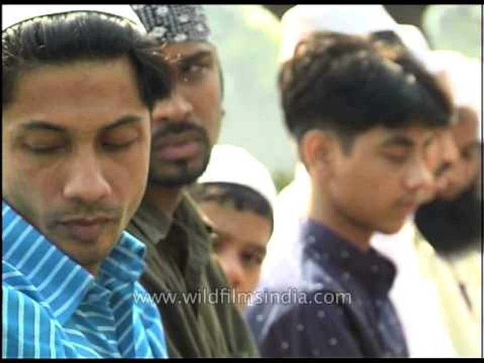 Muslims offer prayers on the occasion of Eid