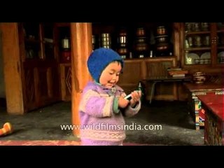 Small Tibetan children playing at Ladakh