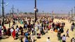 Crowd of lord Shiva's devotees gathered for Maha Shivratri during Maha Kumbh at Allahabad