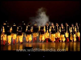 A well coordinated dance performance by Tajikistan's dancers