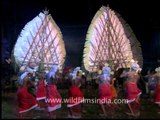 Masked dancers or Bhairavi Kolams performing at Padayani Festival, Kerala